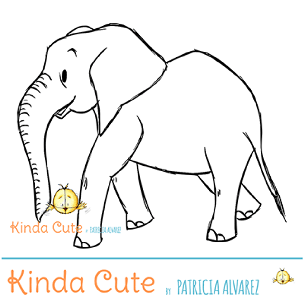 Digi Stamp Cute Baby Elephants Instant Download