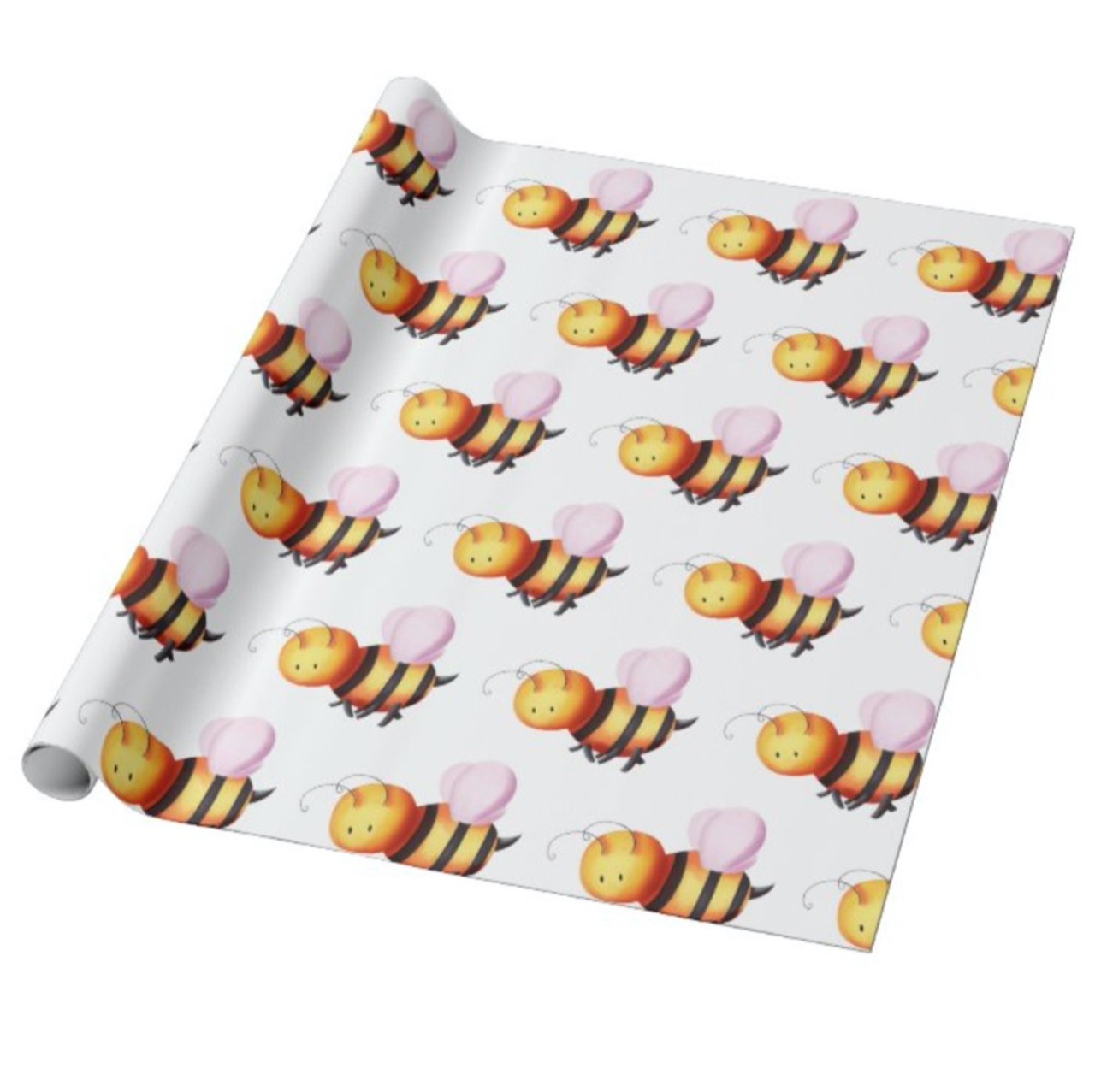 Cute Bumble Bee with Pink Wings Patterned Wrapping Wrapping Paper - Kinda  Cute by Patricia Alvarez