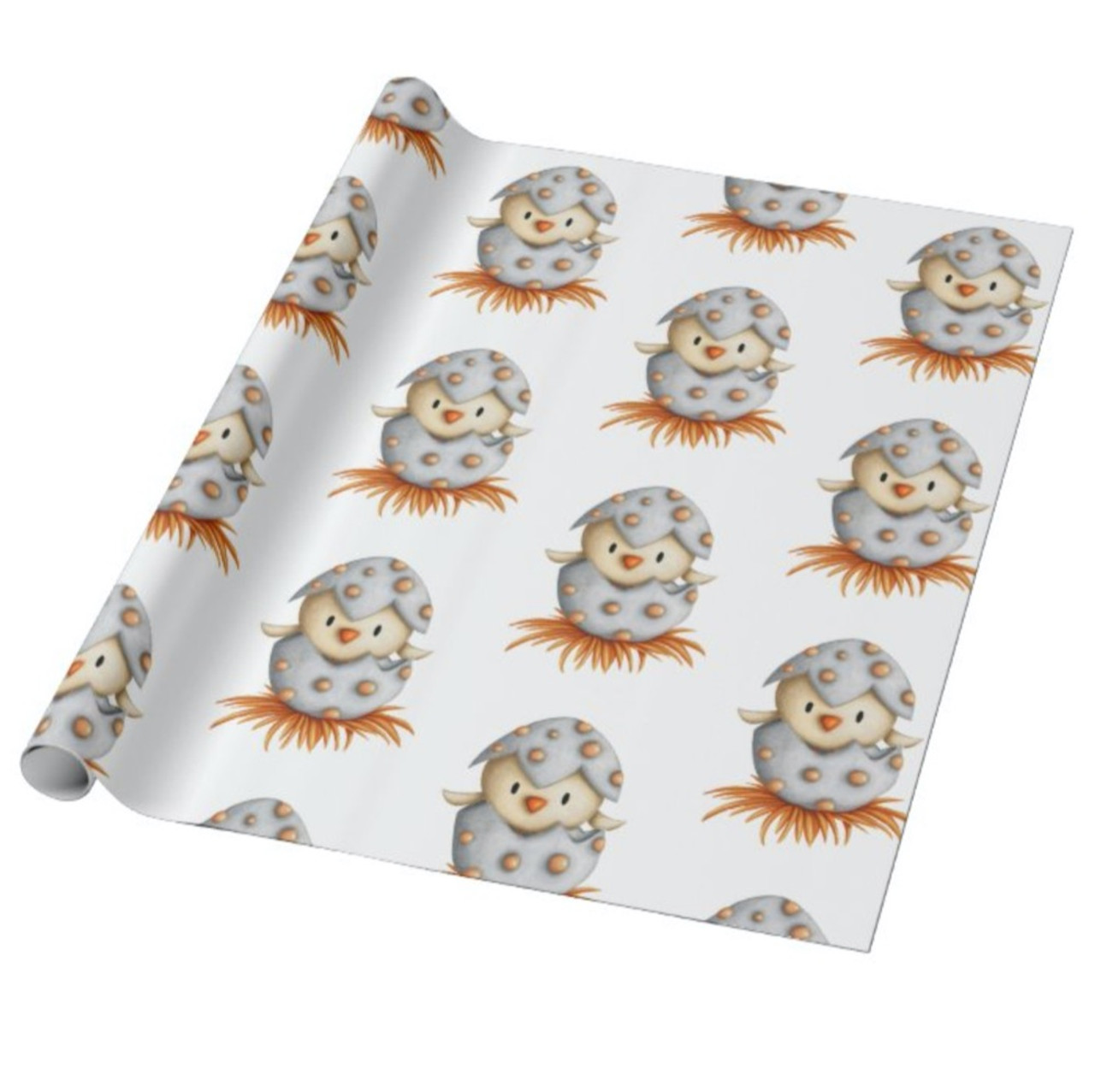 Cute Little Bird Hatching Neutral Baby Shower Wrapping Paper