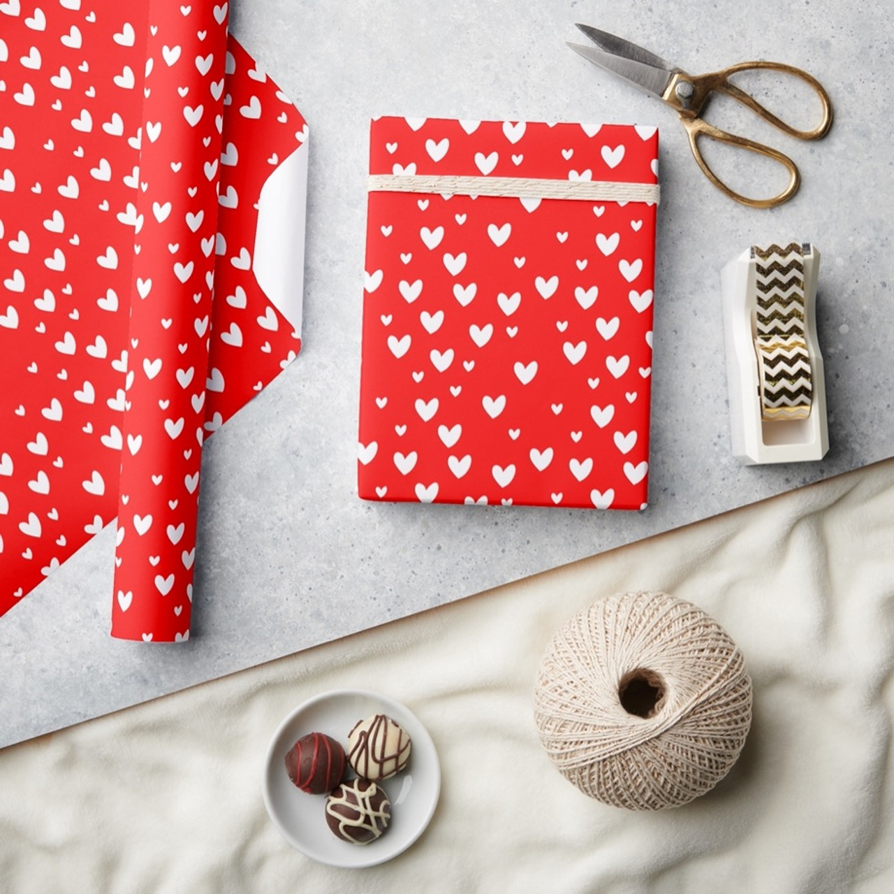 Red Heart Valentine Wrapping Paper, All Occasion Wrapping Paper 