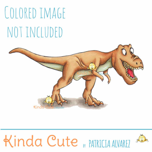 T-Rex Chomper Digital Stamp. Black and white only.