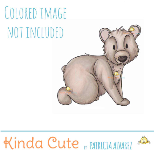 Baby Bear Digital Stamp. Black and white only