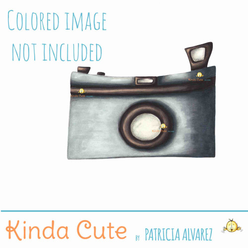 Camera Digital Stamp. Black and white only