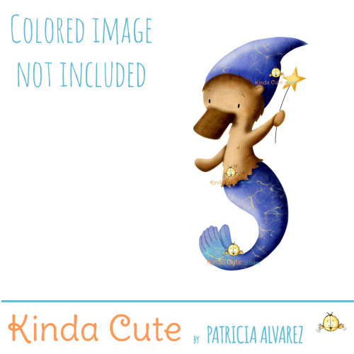Mer-platypus wizard digital stamp