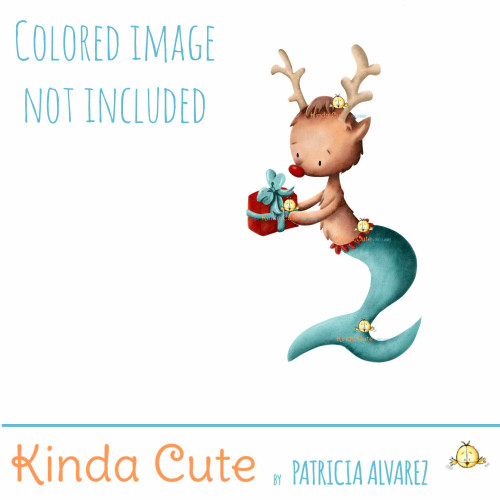 Mer Reindeer digital stamp