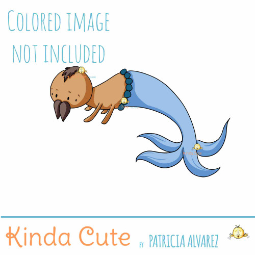 Spider with Mermaid Tail Digital stamp