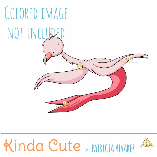 Mer flamingo digital stamp
