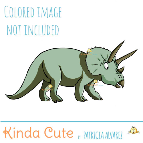 Triceratops Digital Stamp