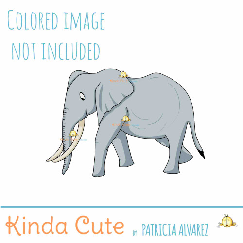 Adult Elephant Digital Stamp