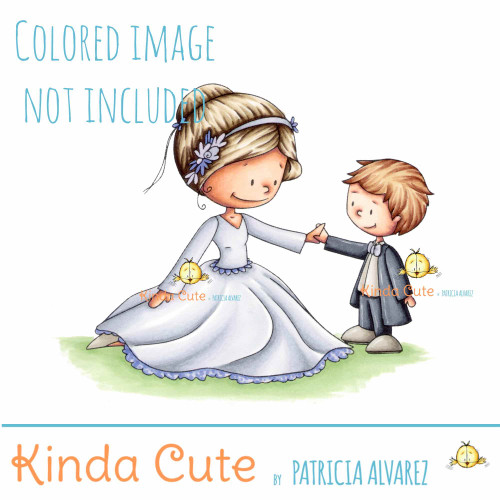 Bride with son digital stamp