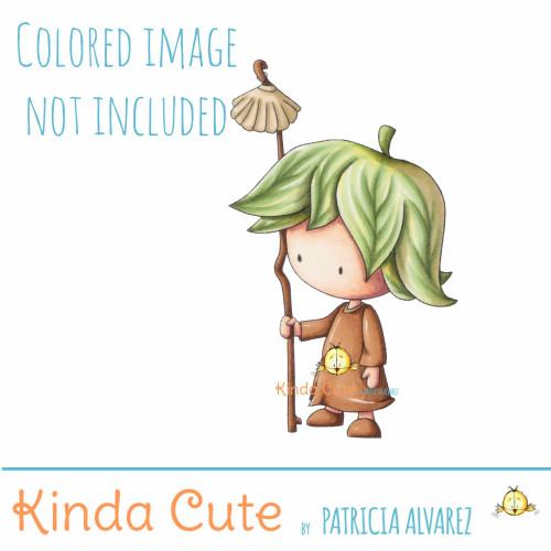 Pilgrim digital stamp. Camino de Santiago image to color.