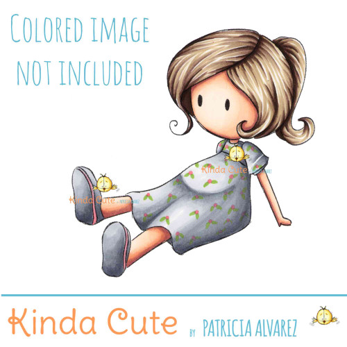 Relaxing digital stamp for card making. Pregnancy digital stamp.