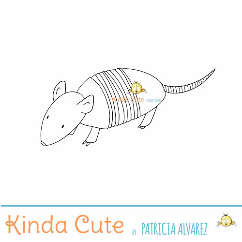 Armadillo digital stamp