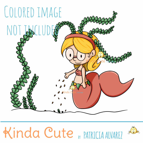 Mermaid and newborn Digital Stamp