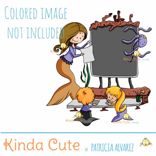 Teacher Mermaid Digital Stamp