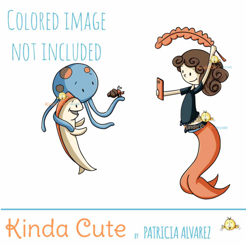 Photographer Mermaid Digital Stamp