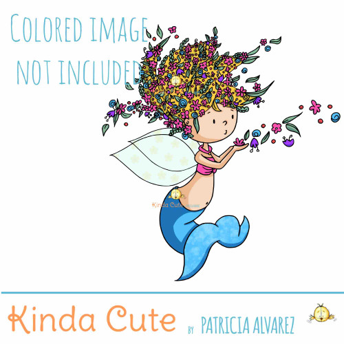Fairy Mermaid Digital Stamp