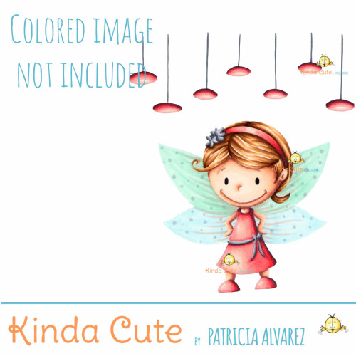 Fairy and Lights Digital Stamp