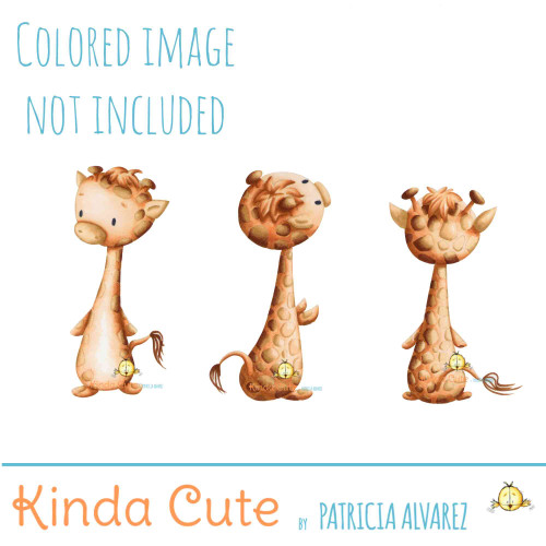 Giraffe digital stamp set