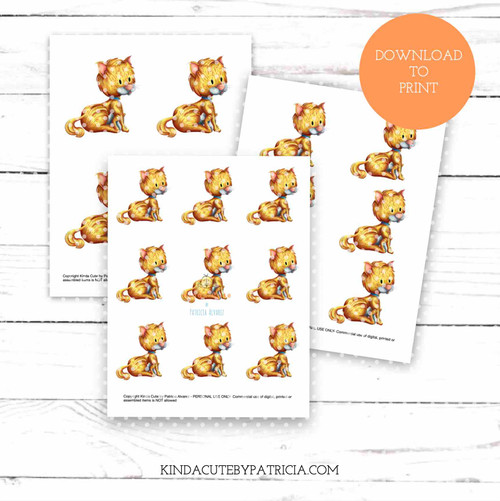 Little cat colored printable pages.
