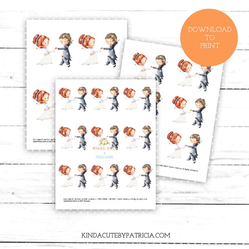 Bride and Groom dancing colored printable pages