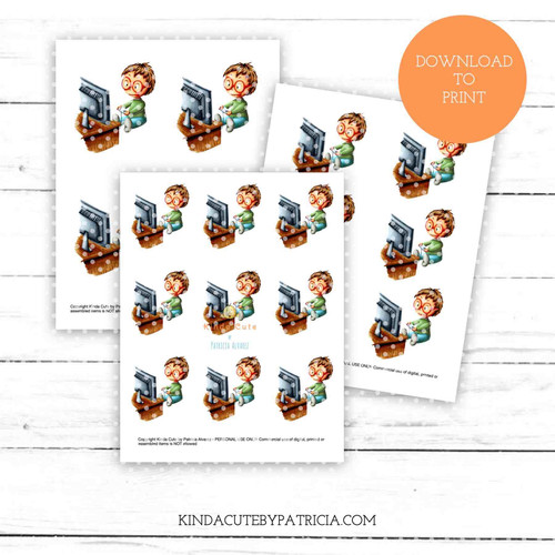 Boy gaming colored printable pages