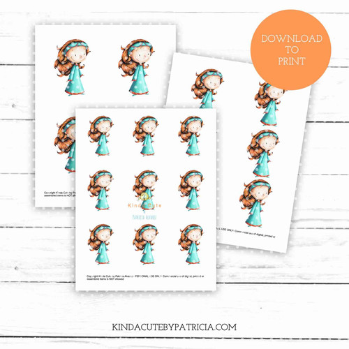 Medieval princess colored printable pages.
