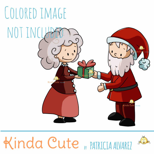 Santa gets presents digital stamp