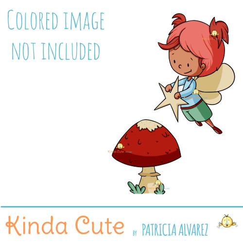 Christmas fairy digital stamp