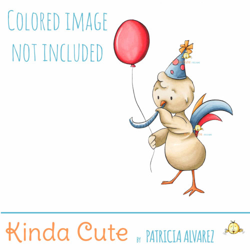 Party Chicken digital stamp