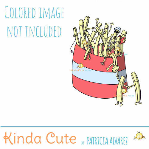 French Fries Escape digital stamp