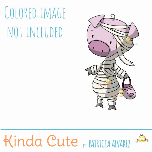 Mummy pig digital stamp