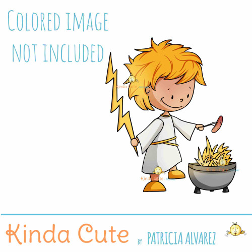 Zeus doing barbecue digital stamp