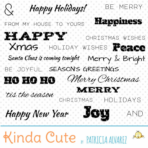 Christmas Basic Sentiments Digital Stamp Set