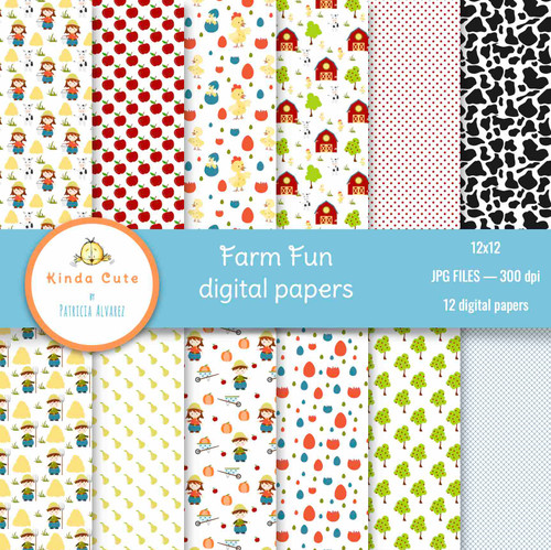 Farm Fun Digital Paper Pack
