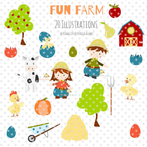 Farm Fun Digital Clipart