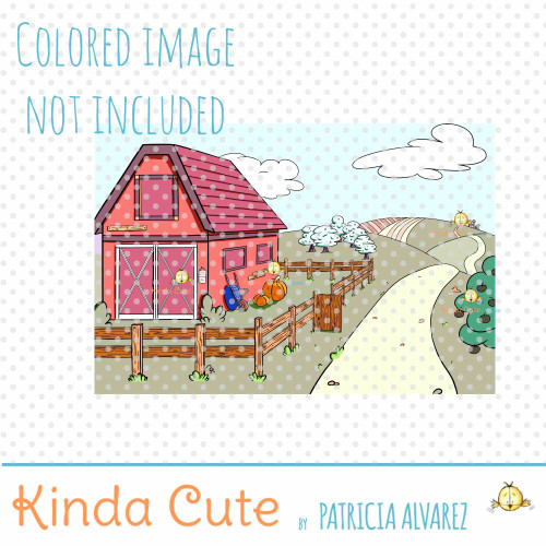 Farm Background Digital Stamp