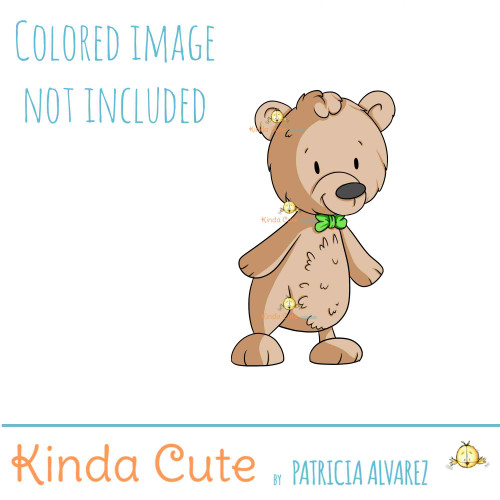 Bear with a Bowtie Digital Stamp
