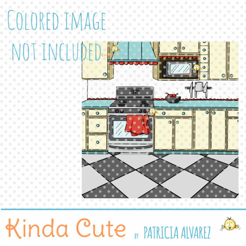 Kitchen Background Digital Stamp