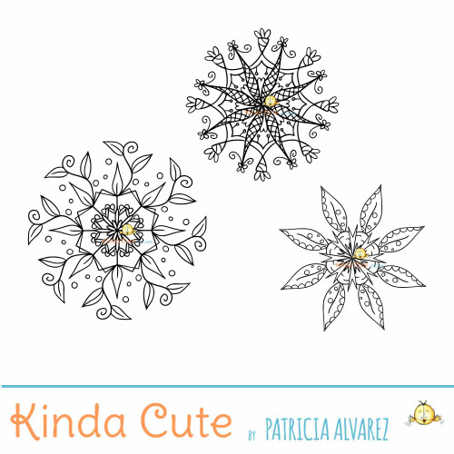 Little Flower Mandalas Digital Stamp Set