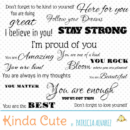 Encouragement Sentiments Basics Digital Stamp Set