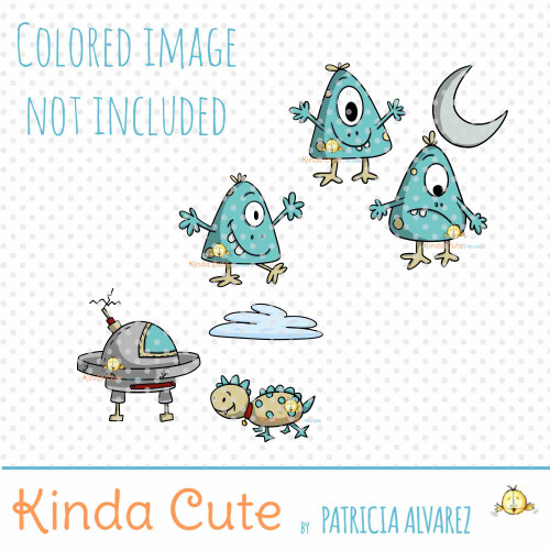 Alien Digital Stamp Set