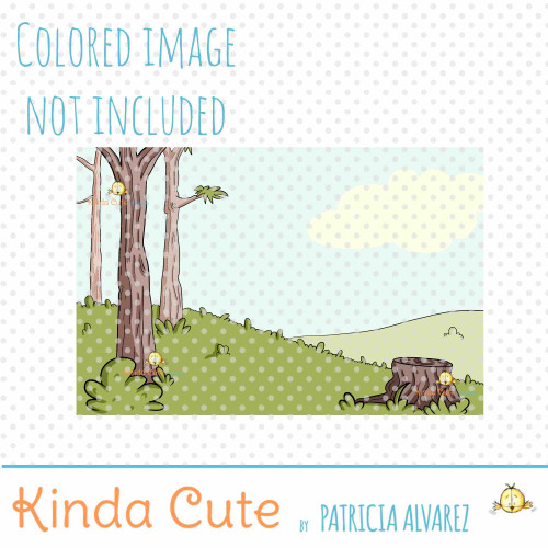 Forest Background Digital Stamp