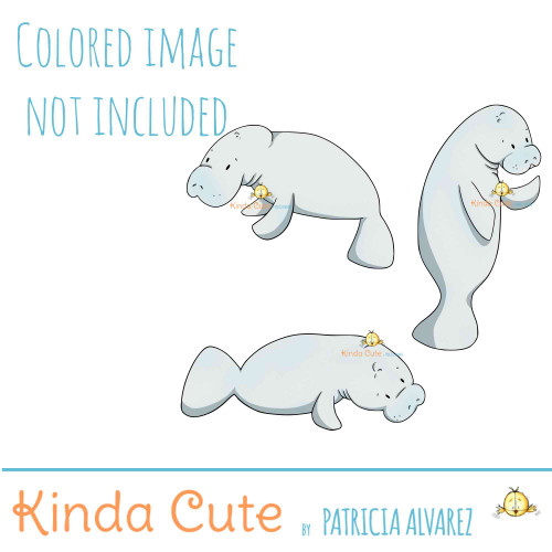 Manatee Digital Stamp Set