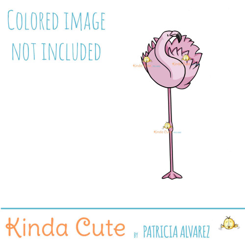 Elegant Flamingo Digital Stamp