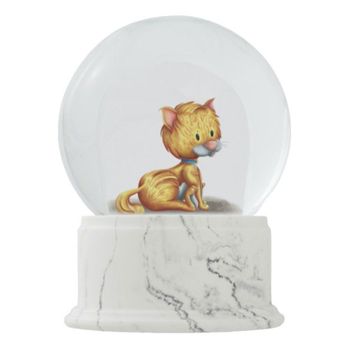 Cute Tabby Cat Illustration Snow Globe