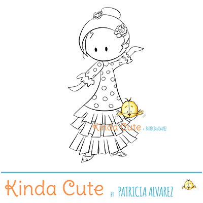 Sevillana digital stamp. kindacutebypatricia