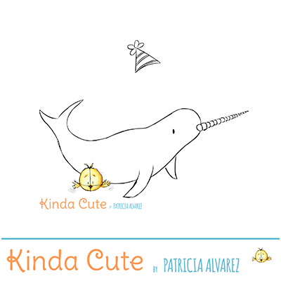 Narwhal digital stamp. Use it alone or with the extra birthday hat image to make your birthday projects.