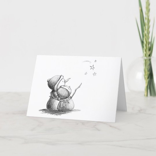 Black and white blank Christmas card