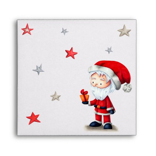 Santa Claus with gift and stars unique CD sleeve envelope